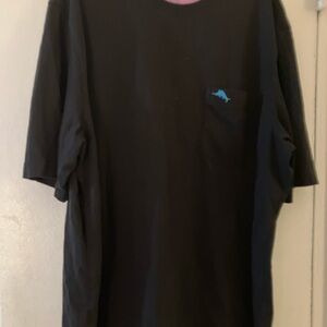 Tommy Bahama Black Tee with Blue Marlin
